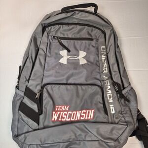 TEAM WISCONSIN Under Armour  UA STORM Logo Backpack NEW Gray